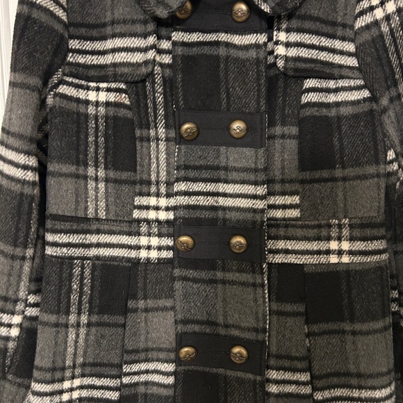 Hydraulic Stylish Black Plaid Women's Coat Medium EUC - Picture 2 of 16